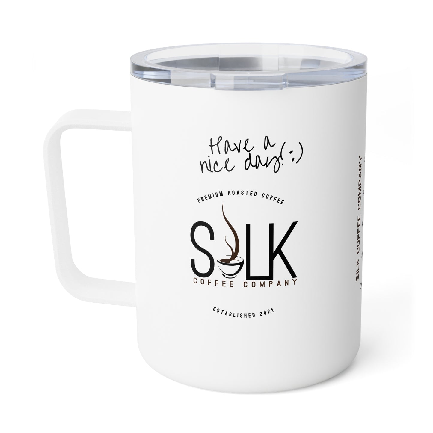 "Silk To Go" Insulated 10oz Mug — Personalized Coffee Order Tumbler