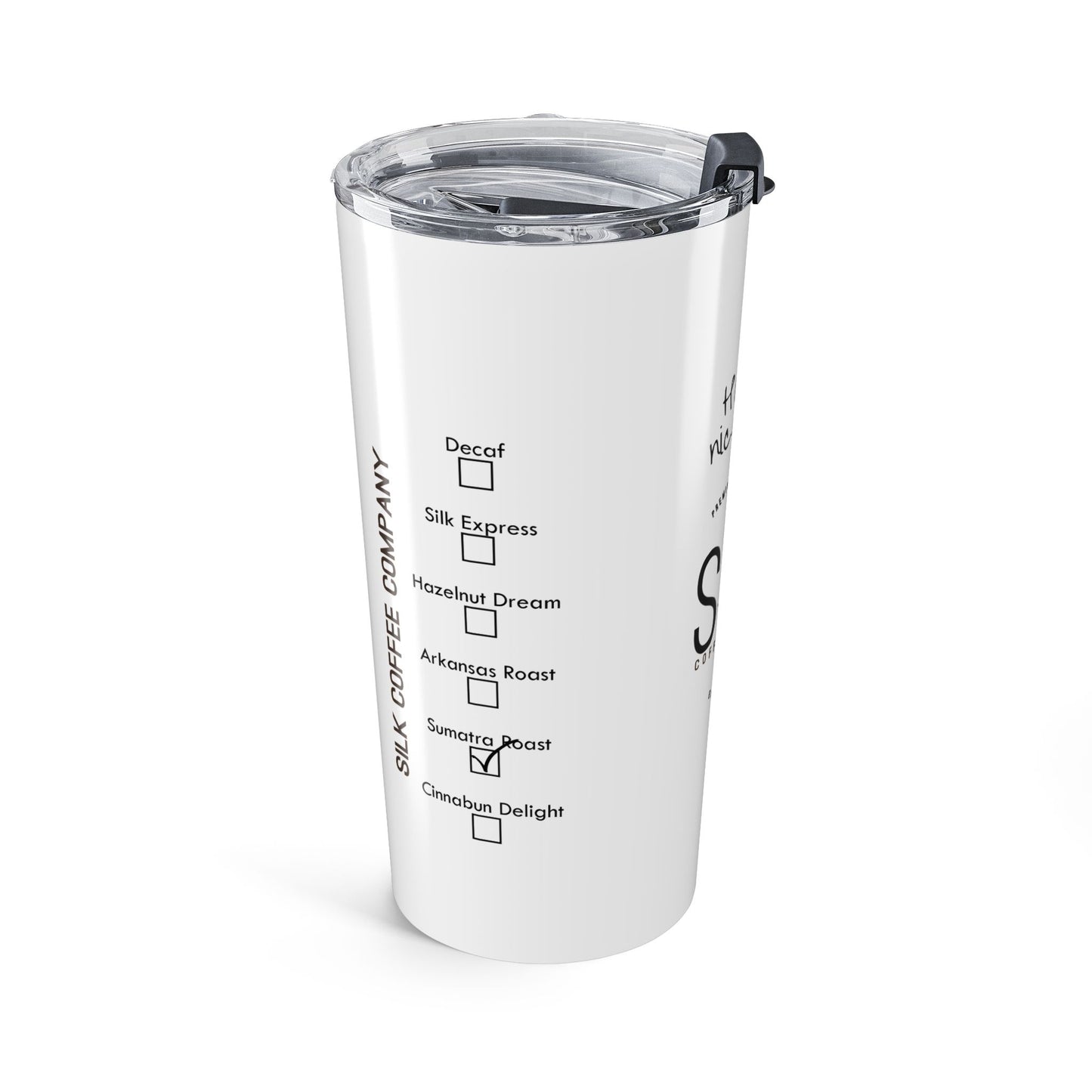 20oz "Silk To Go" Insulated Tumbler — Personalized Coffee Order Tumbler